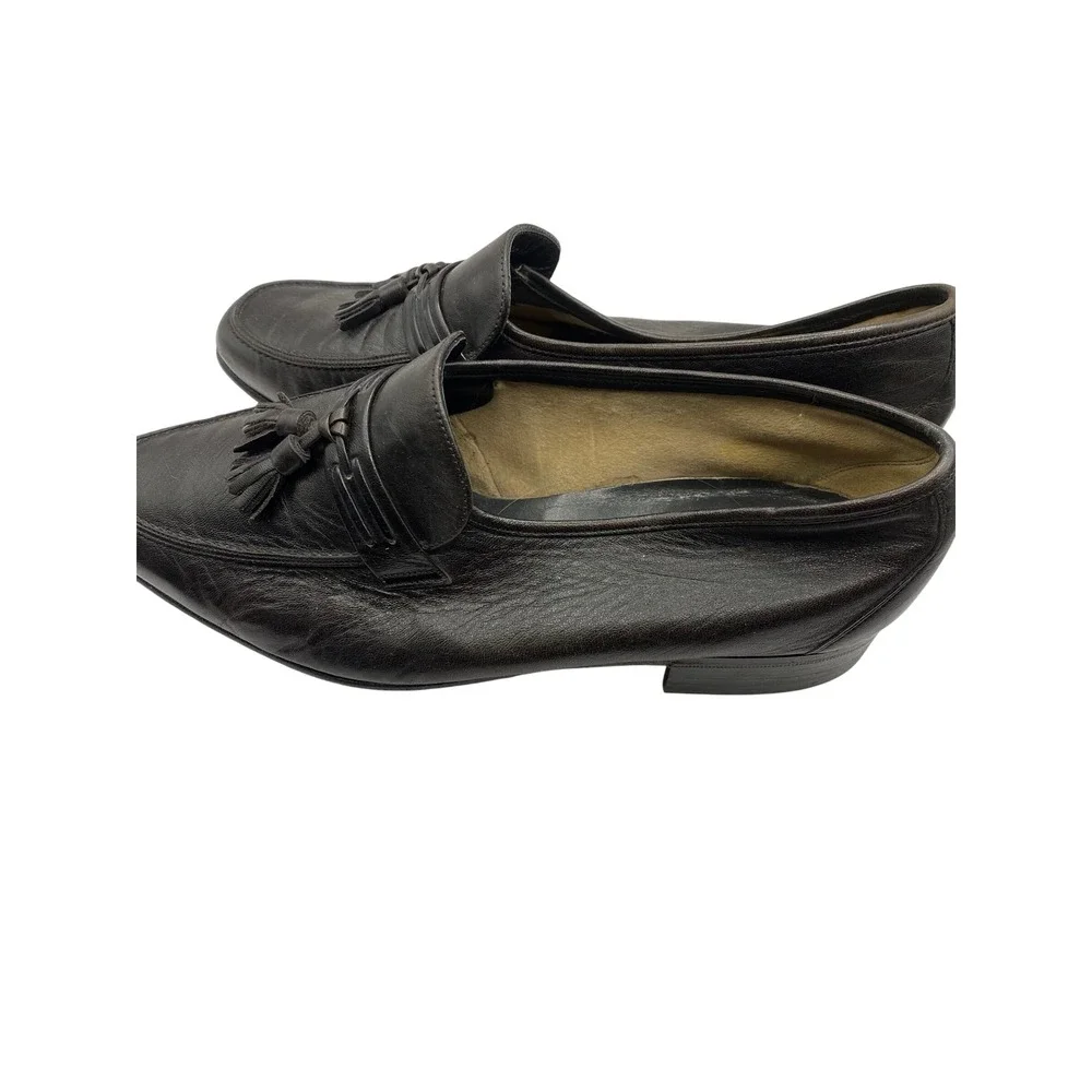 Bally of Switzerland Continentals Severino Brown Leather Tassel Loafers Mens 8.5